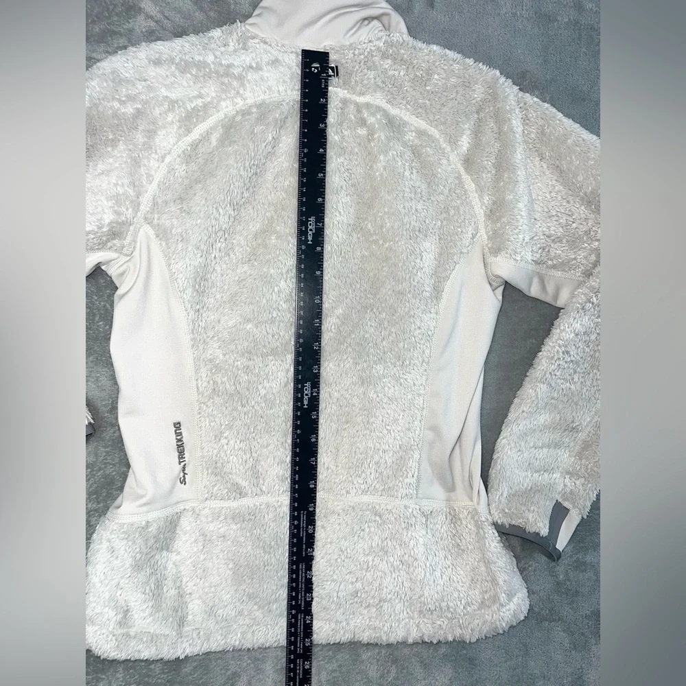 Adidas ClimaWarm Sherpa Fleece Jacket‎ Off-White Gray Women’s M